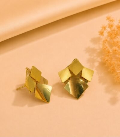 Mrigaya Geometric Fold Earrings for Women