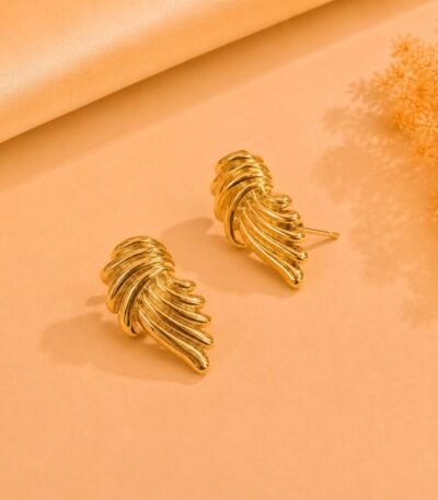 Mrigaya Golden Cascade Earrings for Women
