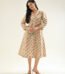 Beige Breeze Jute Cotton Mirror Work women Dress