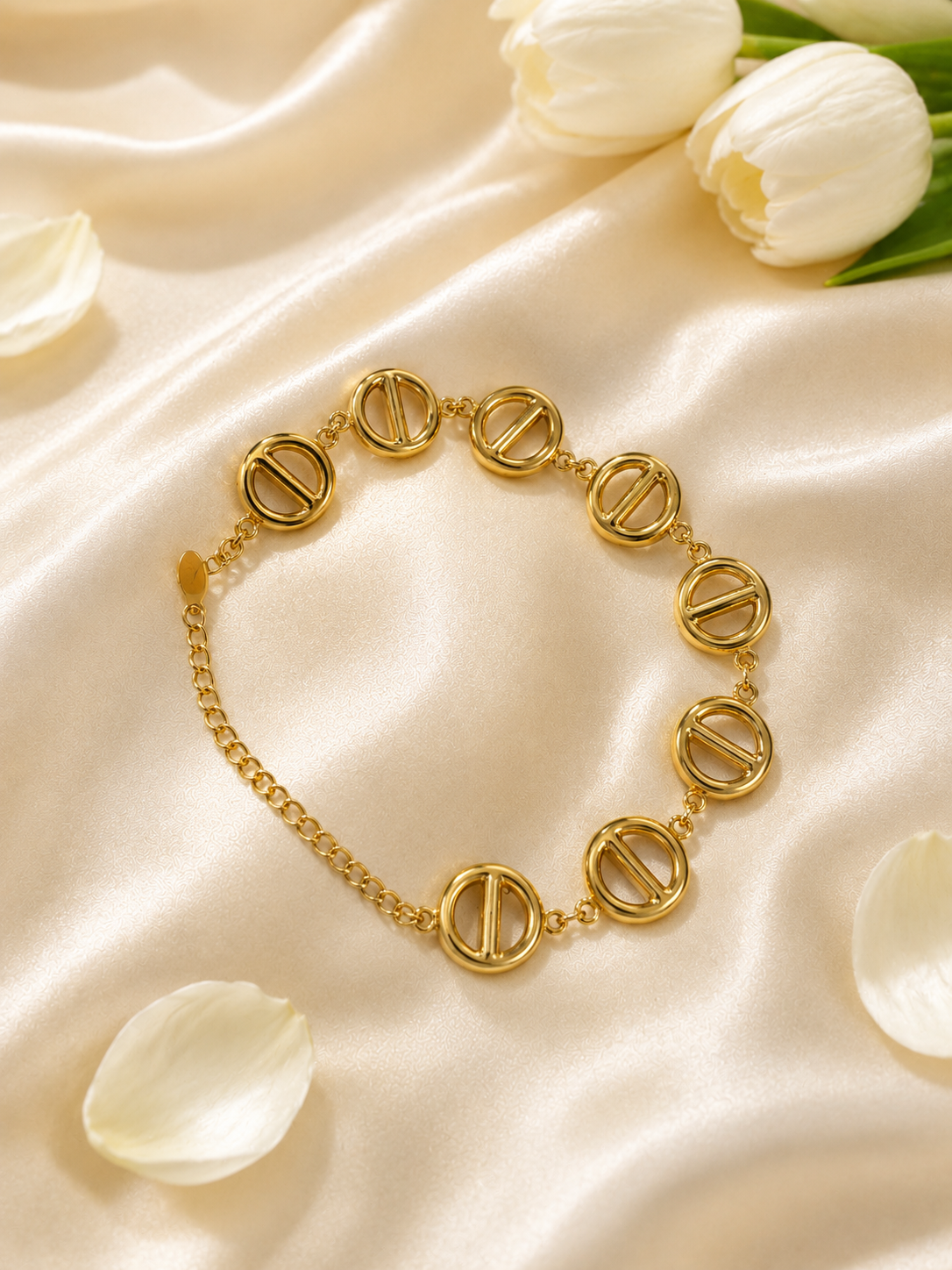 2.A Golden Spark Crystal Beaded Bracelet
