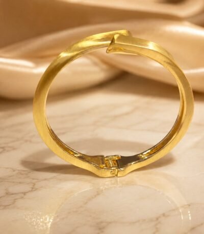 Golden Spark Sculpted Statement Bangle