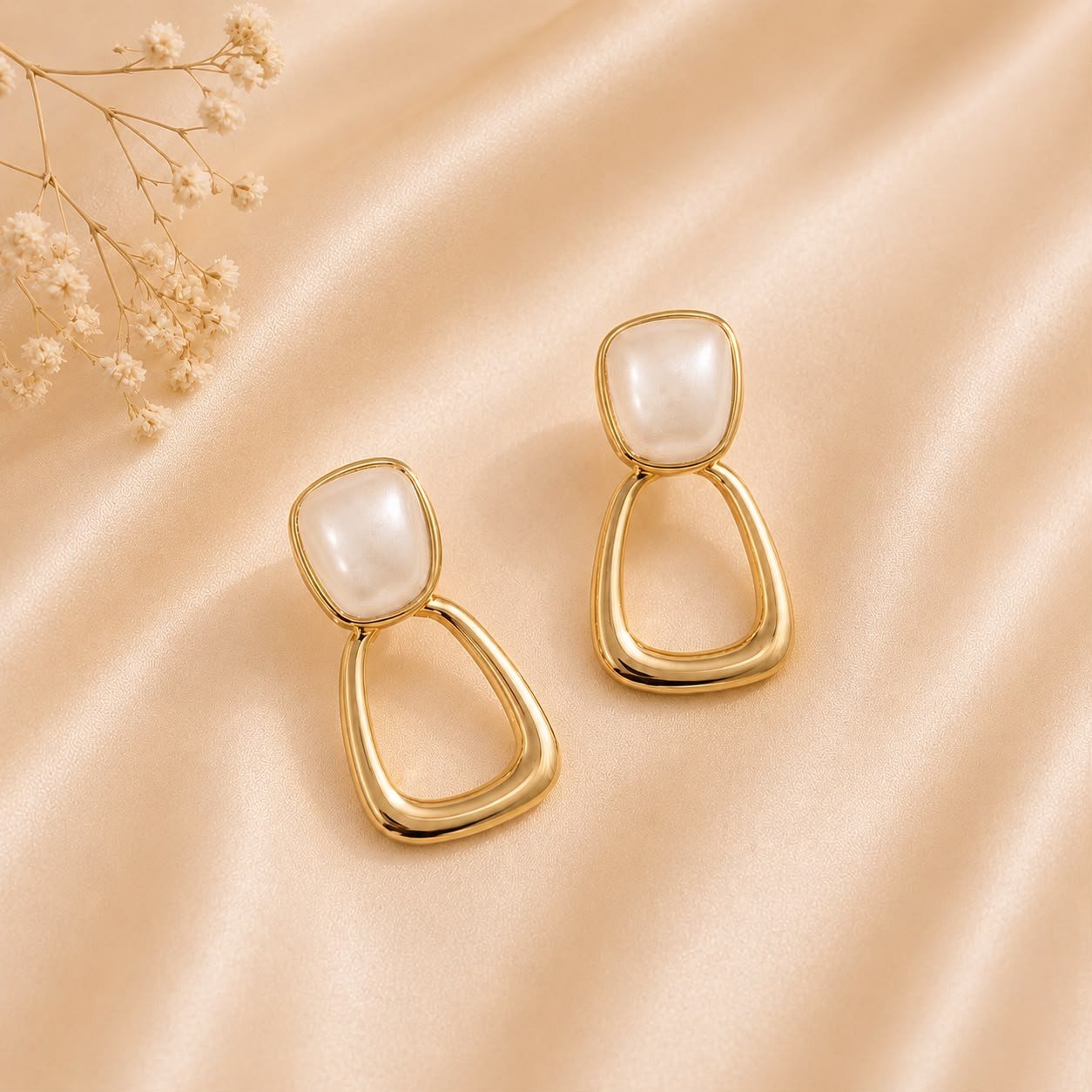 4.A (2) Mrigaya Pearl Drop Earrings for Women