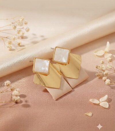 Mrigaya Pearl Geo Drop Earrings for Women