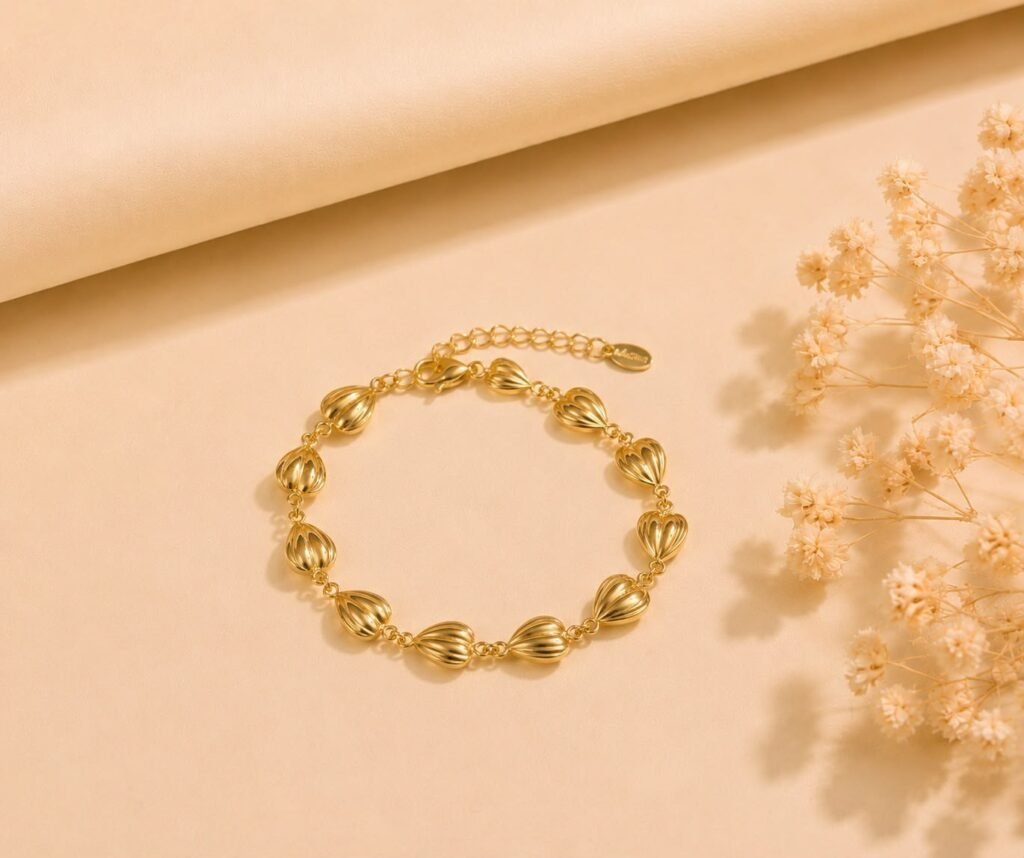 Golden Petal Charm Bracelet