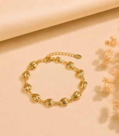 Golden Petal Charm Bracelet