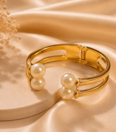 Golden Spark Pearl Duo Bangle