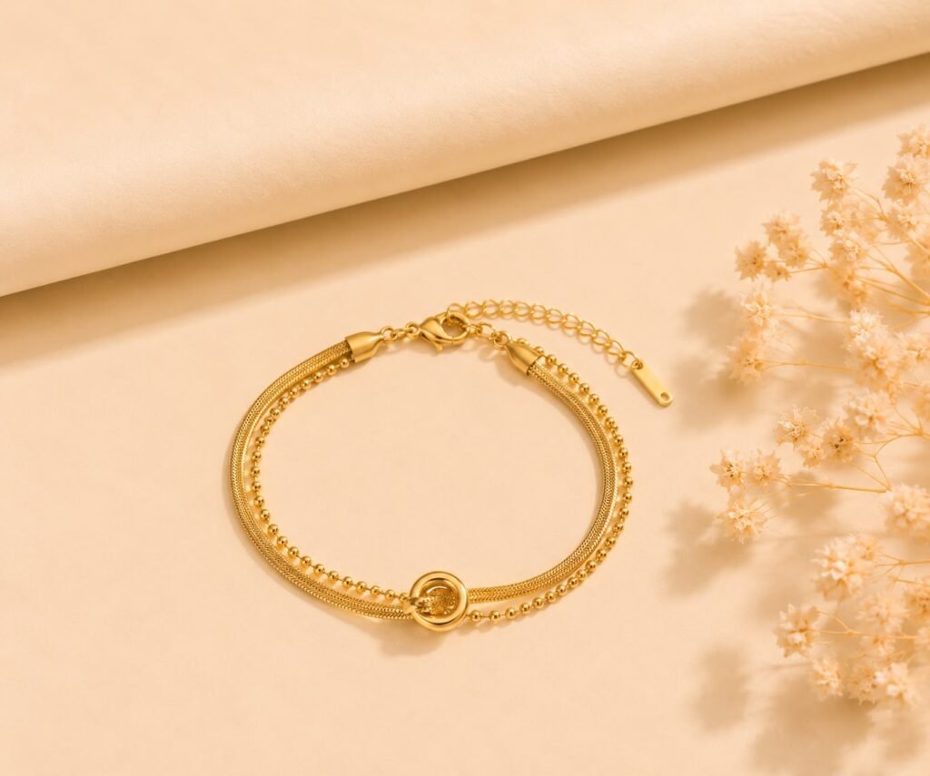 Golden Halo Layered Bracelet