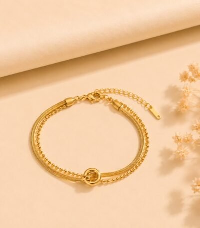 Golden Halo Layered Bracelet