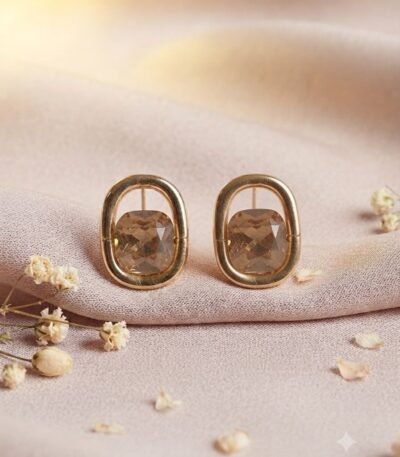Mrigaya Crystal Halo Earrings for Women