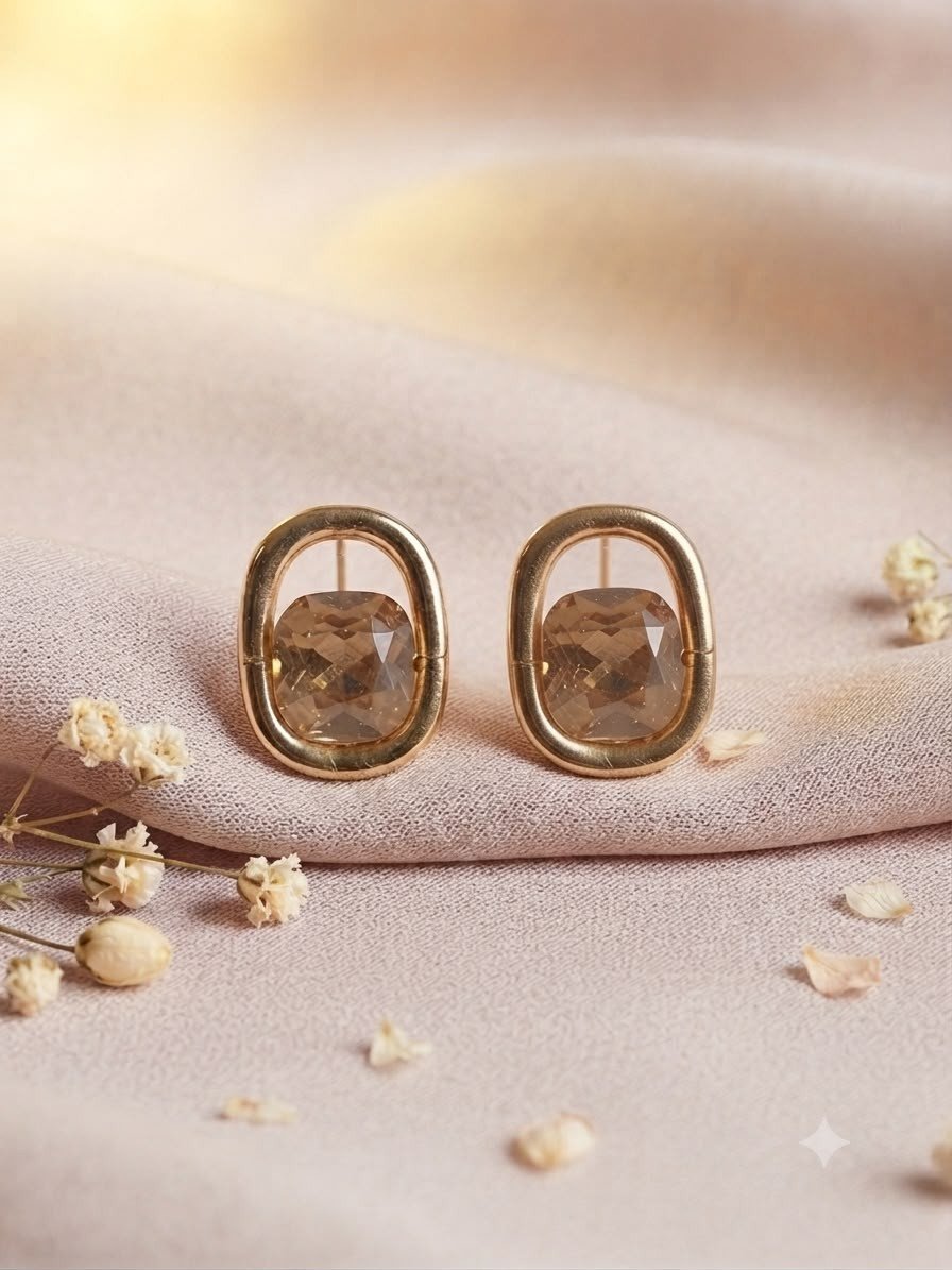6.B (1) Mrigaya Crystal Halo Earrings for Women