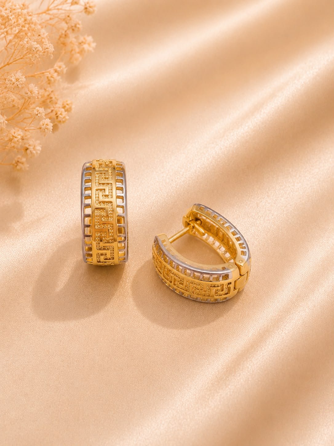 6.D Mrigaya Luxe Crystal Hoop Earrings for Women