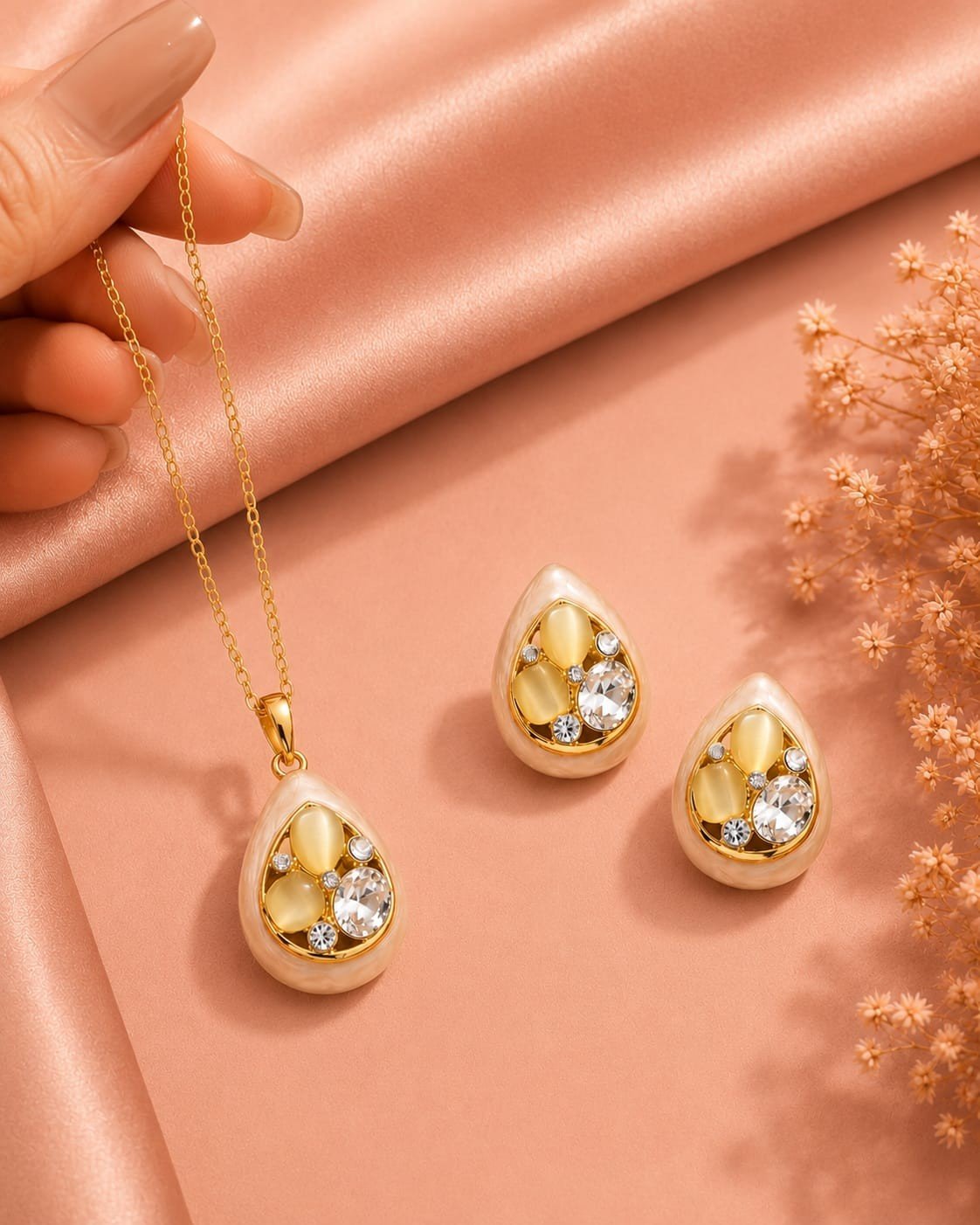 ARTICLE 5.. PHOTO 1 Mrigaya Ivory Pearl-Enamel Style Jewellery Set for women