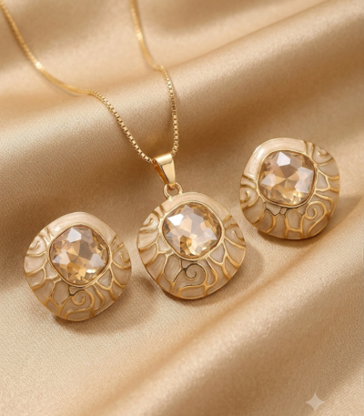 Mrigaya Golden Glow Jewellery Set for women