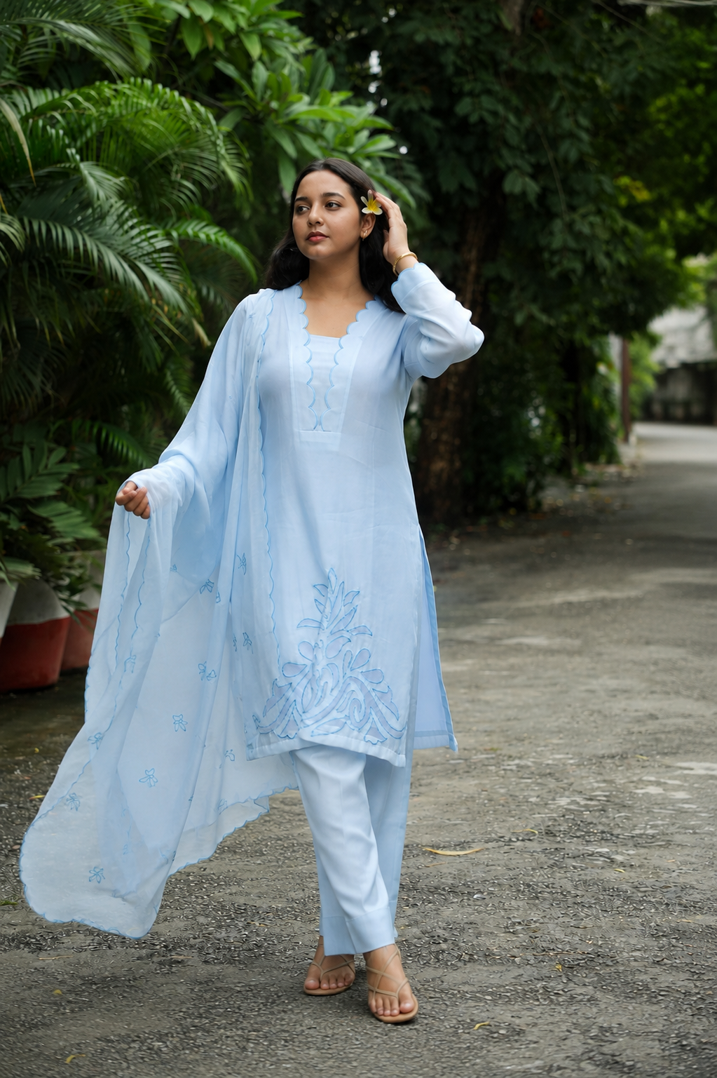ChatGPT Image Aug 21, 2026, 02_02_58 PM Powder Blue Scallop Kurta Set - Image 1